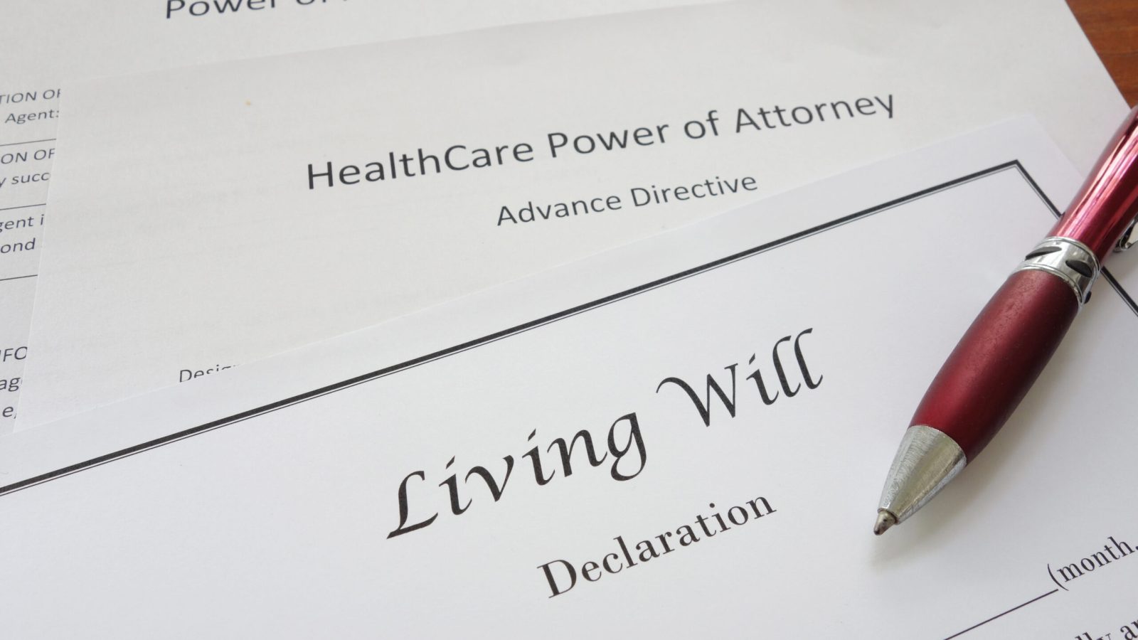 Living Will, HealthCare, and  Power of Attorney documents