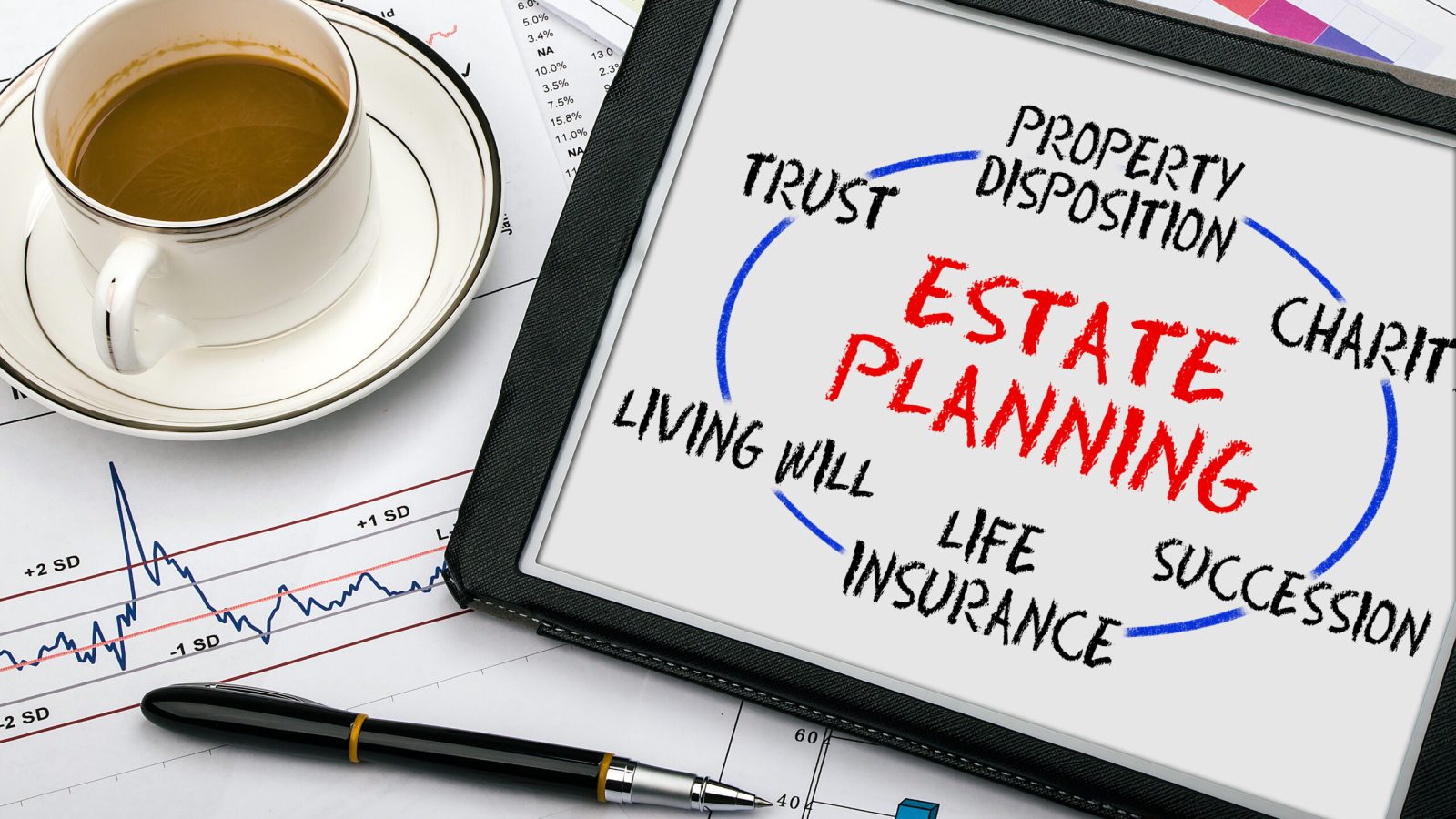 estate planning concept on tablet pc